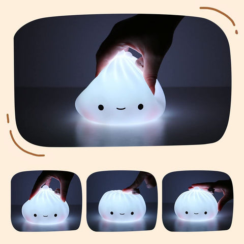 Luz Nocturna para Niños, Luz LED de 7 Colores Luz Nocturna LED Recargable para Niños con USB, Luz Nocturna de Silicona Suave al Tacto, Luz Nocturna Linda Portátil para Bebé, Niños y Niñas Regalo