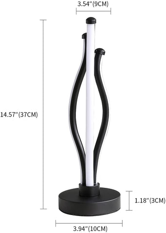 Lámpara de escritorio LED, lámpara de lectura curva de luz cálida con cable de conexión, lámpara de noche moderna para sala de estar, habitación de invitados, decoración de mesa de tocador