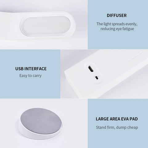 Lámpara de escritorio LED, lámpara de noche regulable, 10 niveles de brillo, protección ocular con control táctil flexible, lámpara de escritorio con puerto USB, lámpara de pared de diseño magnético