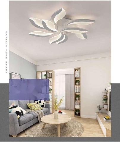 Luz de techo LED regulable con control remoto, lámpara de techo con forma de pétalo creativo de 68 W, iluminación de techo acrílica moderna para sala de estar, oficina, dormitorio