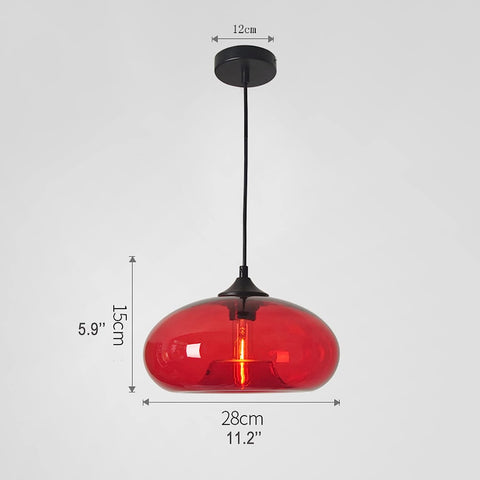 Lámpara colgante Araña de cristal esférica Base E27 para sala de estar Dormitorio Comedor Oficina Bar Café Rojo
