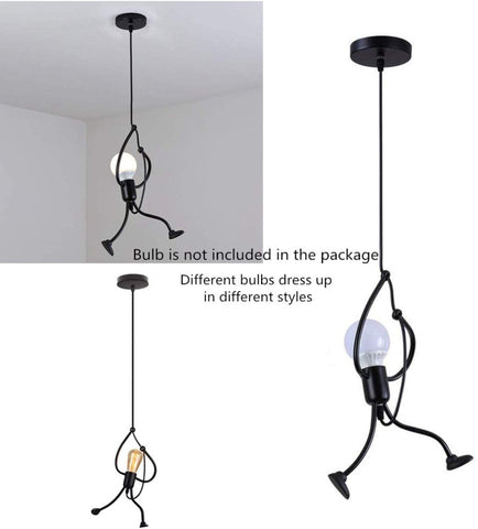Lámpara colgante para sala de estar E27, lámpara de hierro para habitación de niños, lámpara creativa para sala de estar de dibujos animados