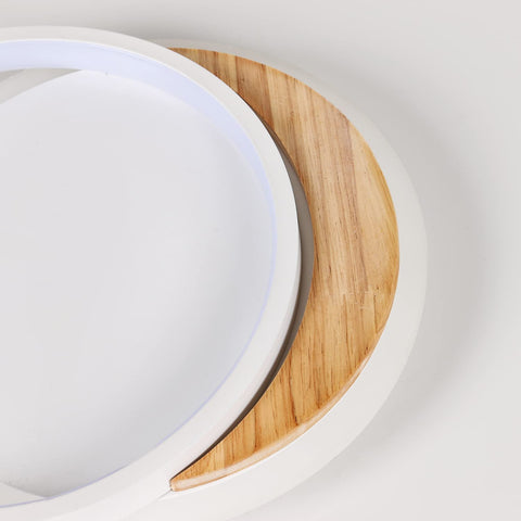 Lámpara de techo LED moderna, lámpara de techo moderna de 28 W, accesorio de iluminación de madera redondo de Ø30 cm * 5 cm, lámpara de techo LED para dormitorio, cocina, pasillo, entrada, luz blanca fría, 6000 K