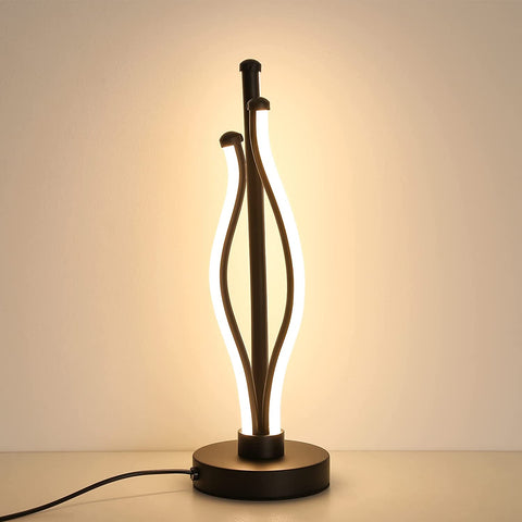 Lámpara de escritorio LED, lámpara de lectura curva de luz cálida con cable de conexión, lámpara de noche moderna para sala de estar, habitación de invitados, decoración de mesa de tocador