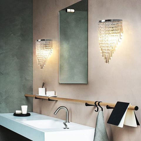 Lámpara de pared LED de cristal, lámpara de pared LED moderna para interiores, lámpara de pared decorativa para dormitorio, pasillo, cocina, sala de estar, comedor, 22 cm * 18 cm