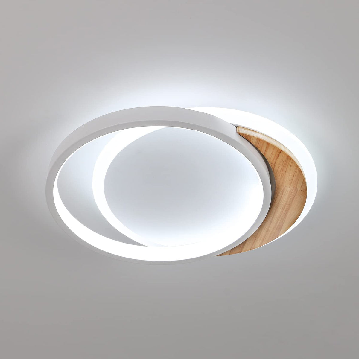 Lámpara de techo LED moderna, lámpara de techo moderna de 28 W, accesorio de iluminación de madera redondo de Ø30 cm * 5 cm, lámpara de techo LED para dormitorio, cocina, pasillo, entrada, luz blanca fría, 6000 K