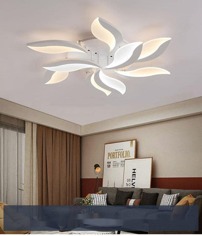 Luz de techo LED regulable con control remoto, lámpara de techo con forma de pétalo creativo de 68 W, iluminación de techo acrílica moderna para sala de estar, oficina, dormitorio