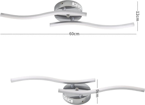 Lámpara de Techo LED, Lámpara Colgante en Forma de Onda, LEDs Integrados 14W 1100 Lumen, Lámpara de Araña Moderna para Salón o Cocina, IP20 Luz Blanca Fría 6500K