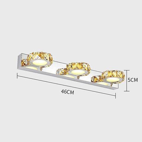 Lámparas de espejo de 9W, lámpara de cristal para baño, lámpara frontal de espejo moderna, luz blanca de 6000k, IP44, para espejos de baño, tocadores y gabinetes
