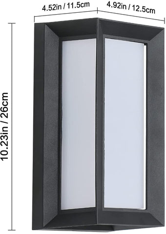 Aplique LED para exteriores, lámpara de pared IP65 impermeable de 18 W, lámpara de luz moderna para exteriores para patio, jardín, pasillo, terraza, cerca de la pared, camino, patio, villa, blanco neutro 4000K