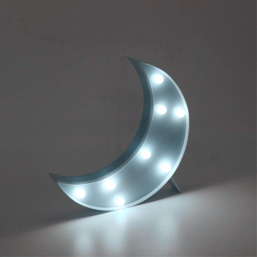 Lumière de nuit avec 8 LEDs, lampe en forme de lune, lampes de LED à télécommande actionnées par batterie pour Fête Partie Maison