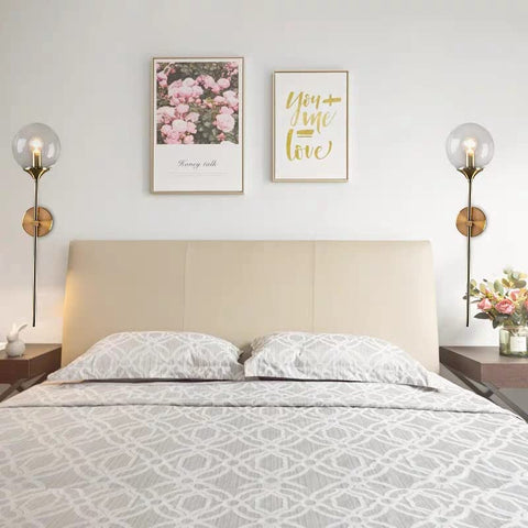 Lámpara de pared de vidrio moderna nórdica E14, lámpara de pared de fondo LED dorada para cocina, baño, accesorio de iluminación interior, decoración del hogar (transparente)