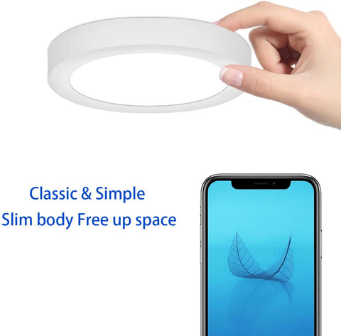 Luz de techo LED de 2 piezas, 12 W 6000 K blanco frío, lámpara de techo moderna, luz de techo redonda, luz de techo LED plana para dormitorio, sala de estar, comedor