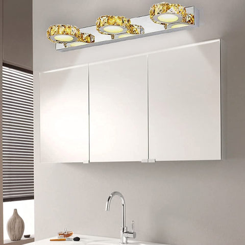 Lámparas de espejo de 9W, lámpara de cristal para baño, lámpara frontal de espejo moderna, luz blanca de 6000k, IP44, para espejos de baño, tocadores y gabinetes
