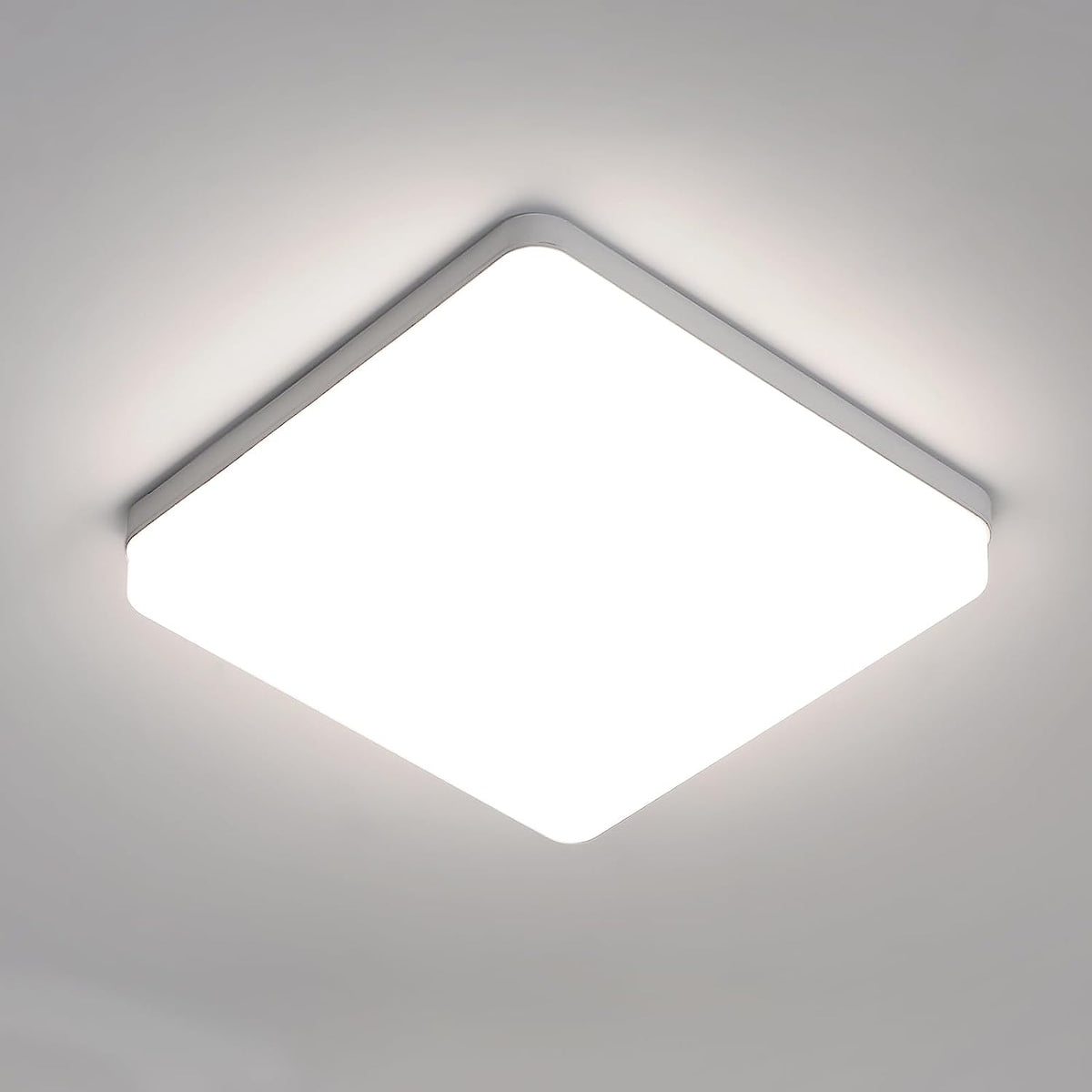 Plafonnier LED Carré, Lampe de Plafond LED, IP44 Plafonnier LED, Luminaire Plafonnier Applicable à Salle De Bain, Salon, Cuisine, Chambre, Couloir, Balcon 36W 4000K （23x23CM）