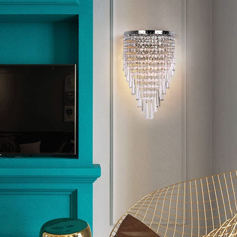 Lámpara de pared LED de cristal, lámpara de pared LED moderna para interiores, lámpara de pared decorativa para dormitorio, pasillo, cocina, sala de estar, comedor, 22 cm * 18 cm