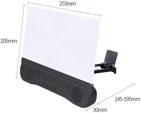 Lupa de pantalla con altavoz para teléfono inteligente, pantalla de proyector HD 6D de 12 pulgadas para películas, vídeos y juegos