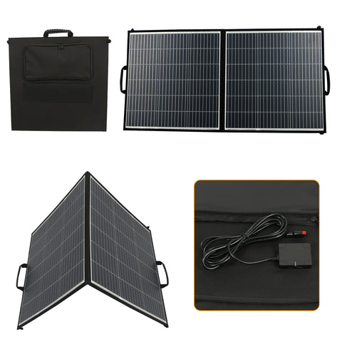 Panel solar de 100 W para central eléctrica, carga solar portátil, carga rápida USB A QC3.0 PD 45 W USB-C Puertos CC IP65 IP65 para generador/energía solar, computadora portátil, iPads