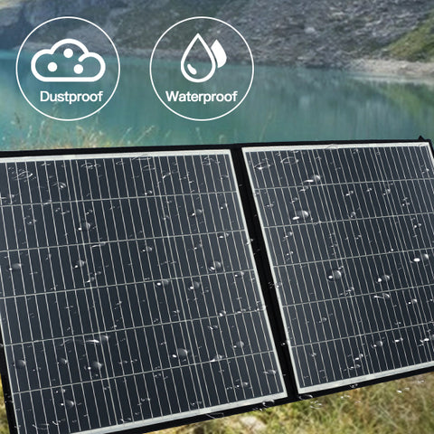 Panel solar de 100 W para central eléctrica, carga solar portátil, carga rápida USB A QC3.0 PD 45 W USB-C Puertos CC IP65 IP65 para generador/energía solar, computadora portátil, iPads