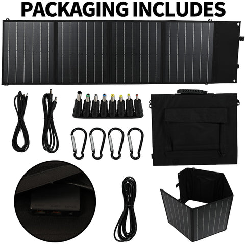 Título optimizado en francés: cargador solar plegable de 100 W y 18 V, bolsa portátil para actividades al aire libre