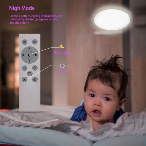 Lámpara de Techo LED Regulable, Lámpara de Techo para Baño IP54, 24W 3100LM, 2700-6500K RGB Lámpara de Techo Moderna Impermeable con Control Remoto para Sala de Estar, Dormitorio (Ø28cm)