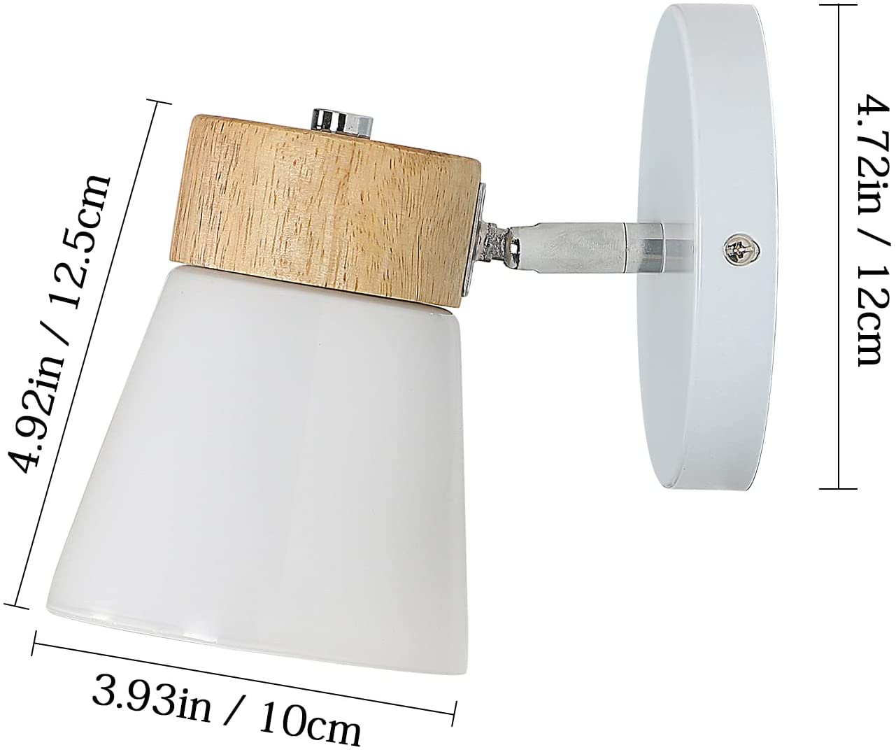 Tableau des dimensions des lampes murales 