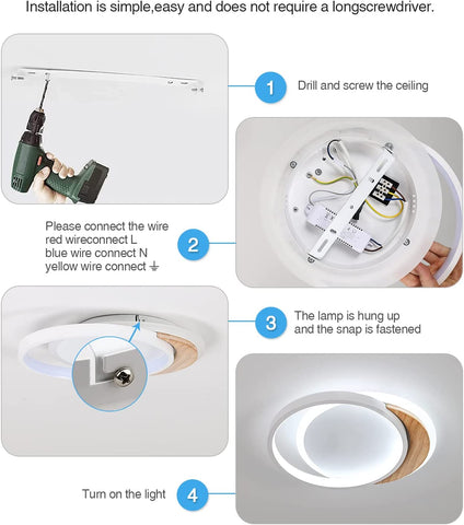 Lámpara de techo LED moderna, lámpara de techo moderna de 28 W, accesorio de iluminación de madera redondo de Ø30 cm * 5 cm, lámpara de techo LED para dormitorio, cocina, pasillo, entrada, luz blanca fría, 6000 K