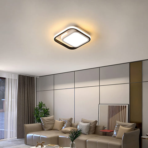 Lámpara de techo LED cuadrada, lámpara de techo moderna blanca de 29 W, lámpara de techo de metal acrílico de 3000 K, adecuada para baño, cocina, sala de estar, dormitorio