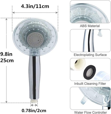 Cabezal de ducha LED, cabezal de ducha de alta presión con luces LED de 7 colores, 2 tipos de modos de lluvia, ahorra un 40% de agua