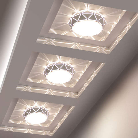 Lámpara De Techo LED Moderna Lámpara De Techo Polígono Montaje En Superficie 8W 220V Luz Blanca Para Sala De Estar Pasillo Escalera Cocina Diámetro 22cm