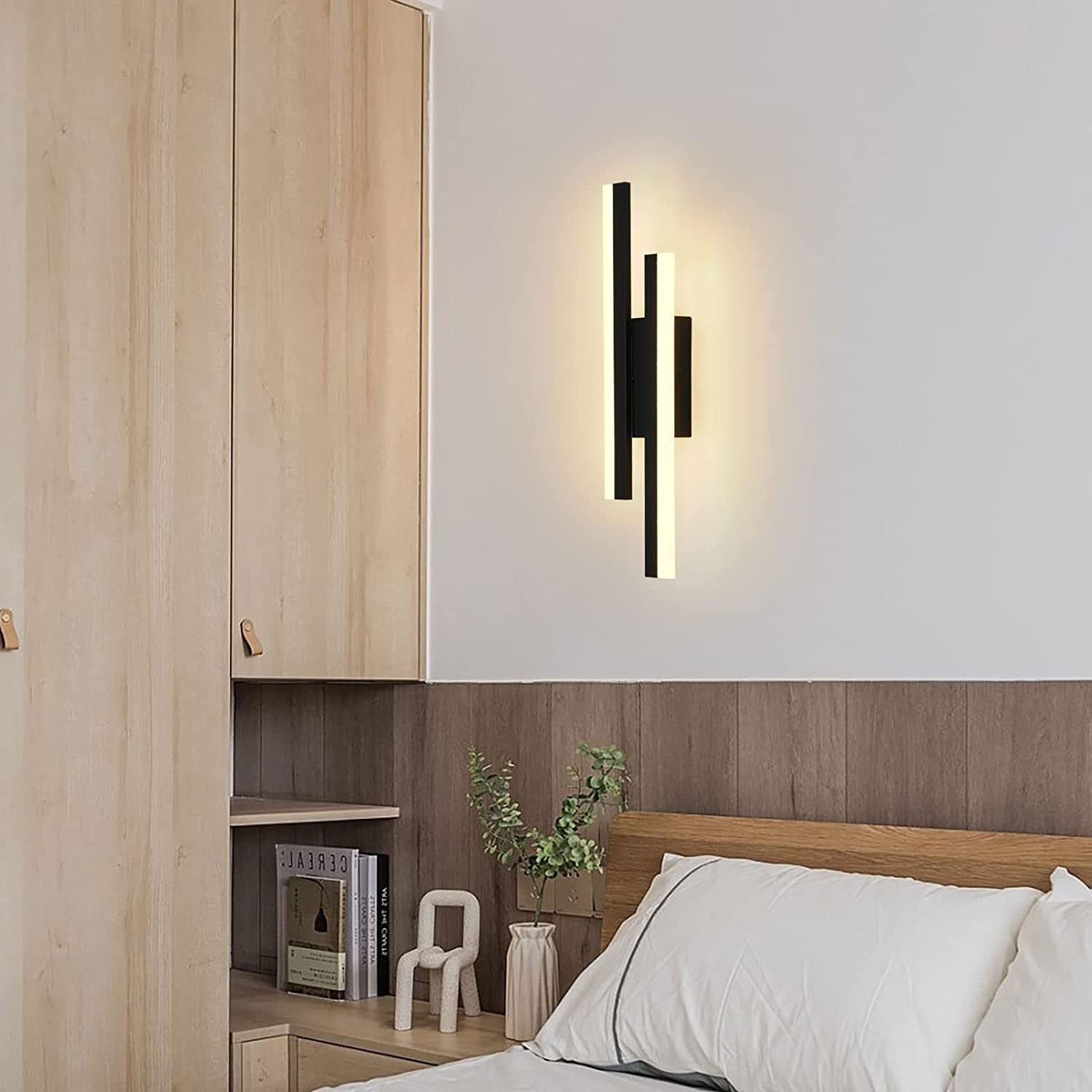 Applique Murale Intérieure LED, 16W Lampe Murale Moderne 3000K Lumière Chaude