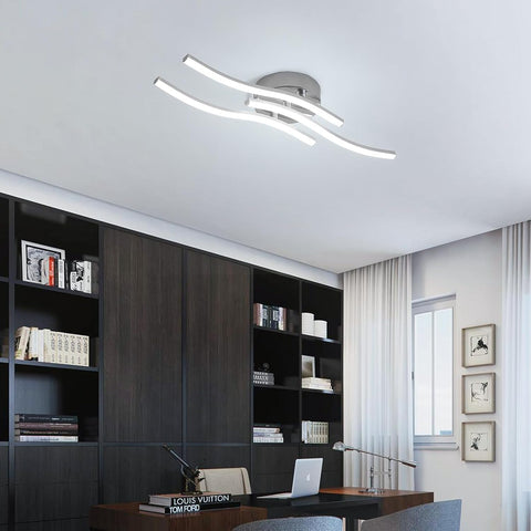 Lámpara de Techo LED, Lámpara Colgante en Forma de Onda, LED Integrados 18W 1600 Lúmenes, Lámpara de Araña Moderna para Salón o Cocina, 220V IP20 Luz Blanca Fría 6500K