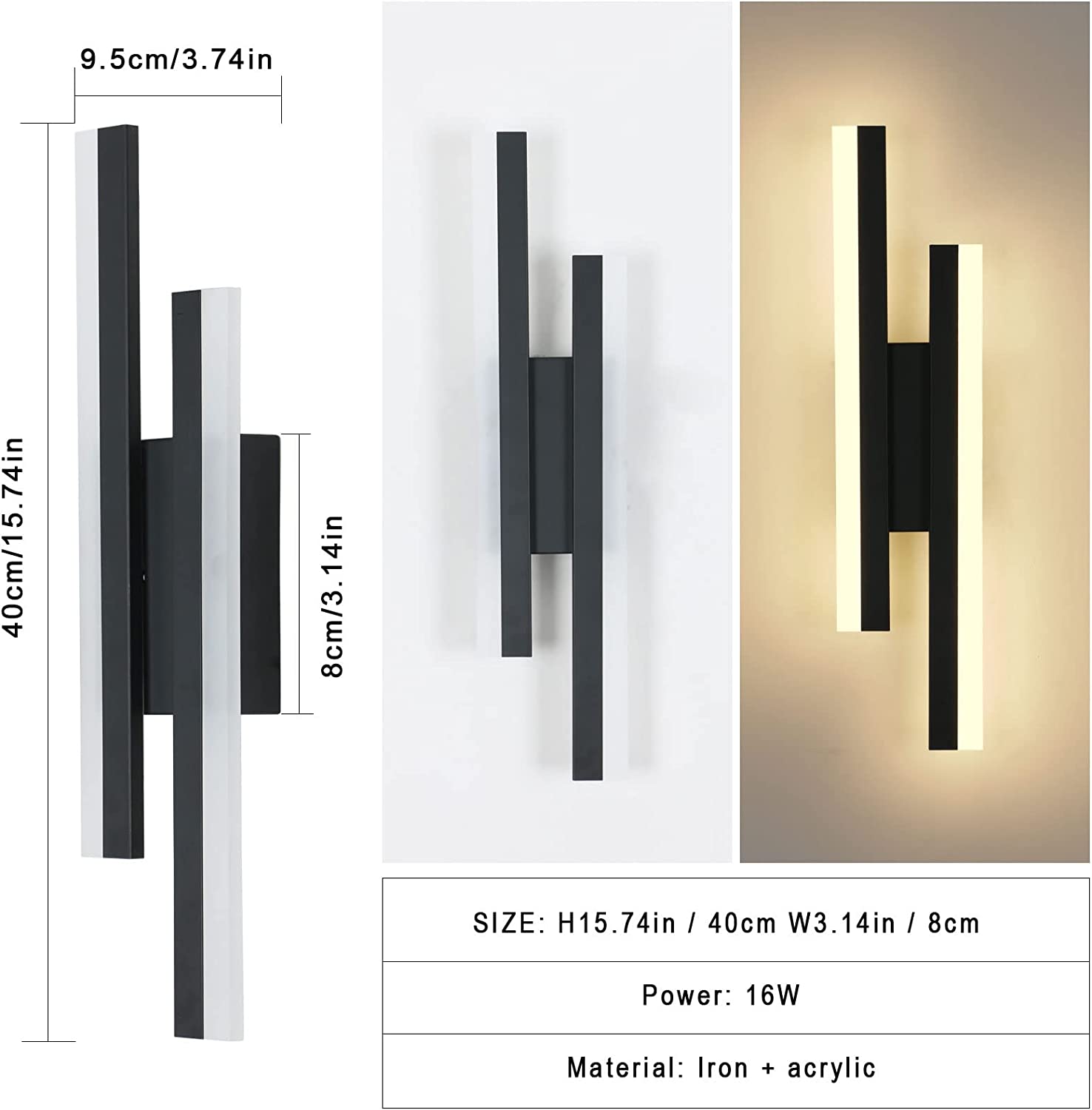 Diagramme de l'effet d'éclairage mural