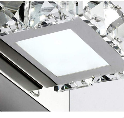 Aplique de Pared Faros Espejo de Cristal LED 3W 5500k Lámpara acrílica de Acero Inoxidable IP44 Impermeable y antivaho (Plata), 16x5cm