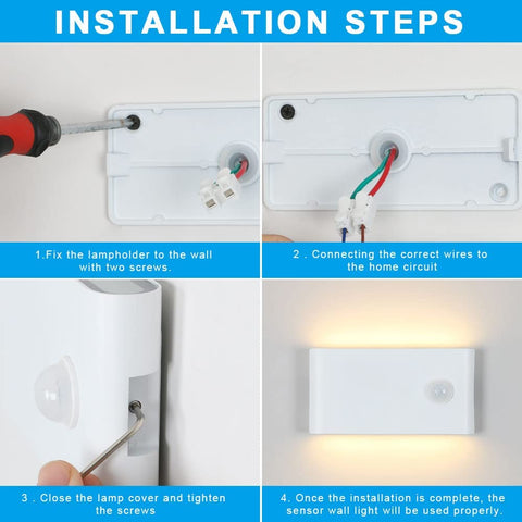Lámpara de pared para exterior de 12 W con sensor de movimiento, lámpara de pared de aluminio para exterior/interior con diseño mate de artesanía blanca IP65, lámpara de pared acrílica para balcón, escaleras, jardín, garaje, 3000 K