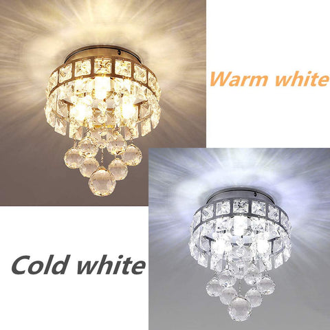 Lámpara de araña de cristal, mini lámpara colgante con 3 luces para pasillo, dormitorio, cocina, habitación de niños