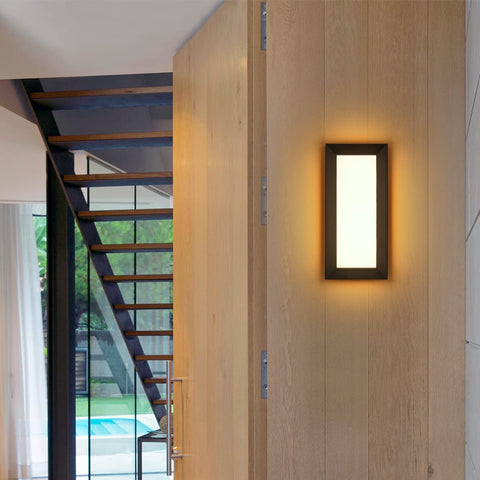 Aplique LED para exteriores, lámpara de pared IP65 impermeable de 18 W, lámpara de luz moderna para exteriores para patio, jardín, pasillo, terraza, cerca de la pared, camino, patio, villa, blanco neutro 4000K