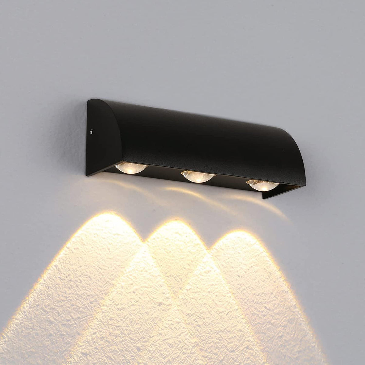 Aplique de pared para exteriores Lámpara de pared LED Blanco cálido 3000K Impermeable IP65 para entrada Pasillo Patio Jardín Terraza Balcón Garaje Negro