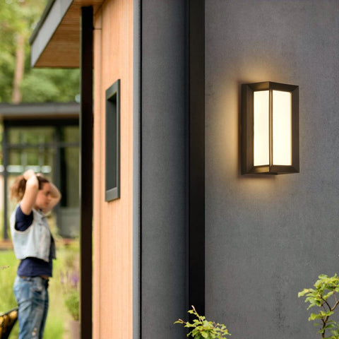 Aplique LED para exteriores, lámpara de pared IP65 impermeable de 18 W, lámpara de luz moderna para exteriores para patio, jardín, pasillo, terraza, cerca de la pared, camino, patio, villa, blanco neutro 4000K