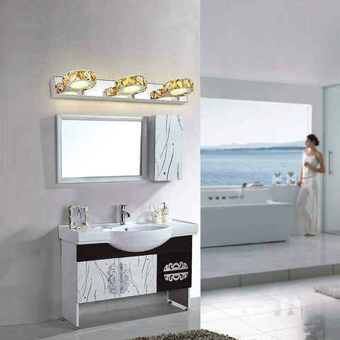 Lámparas de espejo de 9W, lámpara de cristal para baño, lámpara frontal de espejo moderna, luz blanca de 6000k, IP44, para espejos de baño, tocadores y gabinetes