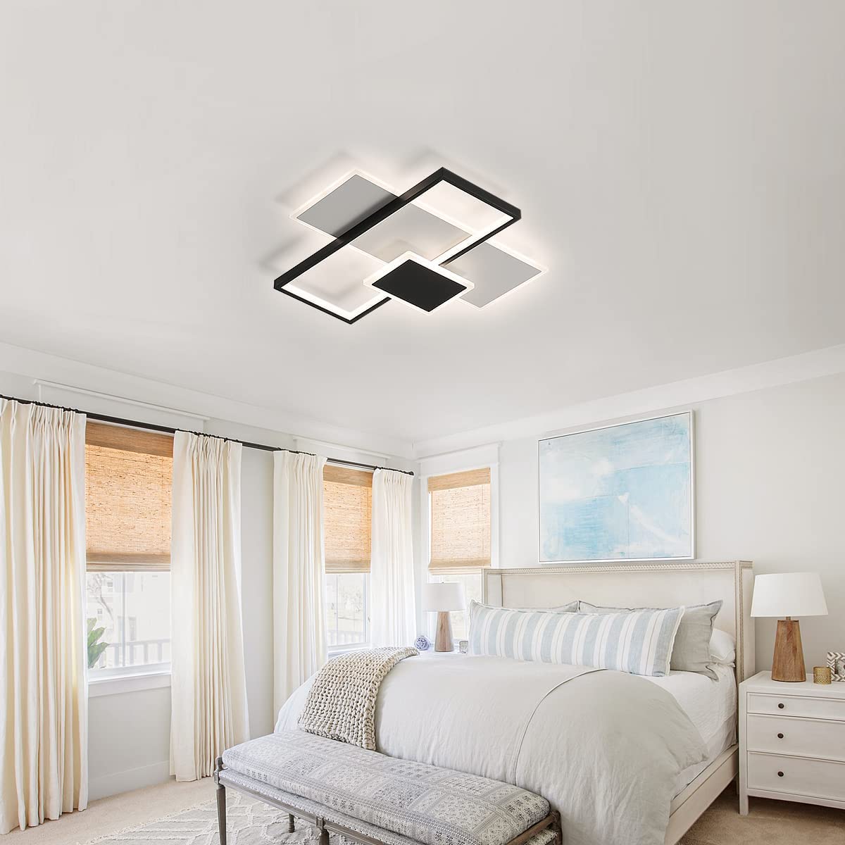 Plafonnier LED Moderne, Éclairage de Plafond LED Dimmable