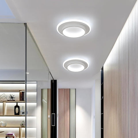 Luz de techo LED 21W Lámpara de techo redonda de diseño moderno Blanco frío 6000K para sala de estar Dormitorio Comedor Oficina Blanco