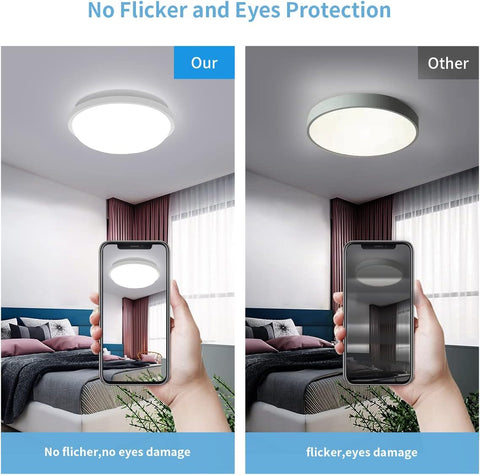 Lámpara de Techo LED Redonda, Lámpara de Techo para Baño, IP54 Impermeable 6500K Blanco Frío, Lámpara de Techo Moderna para Baño Dormitorio Cocina Sala de Estar Balcón 20W Diámetro 22cm