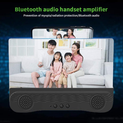 Lupa de pantalla con altavoz para teléfono inteligente, pantalla de proyector HD 6D de 12 pulgadas para películas, vídeos y juegos