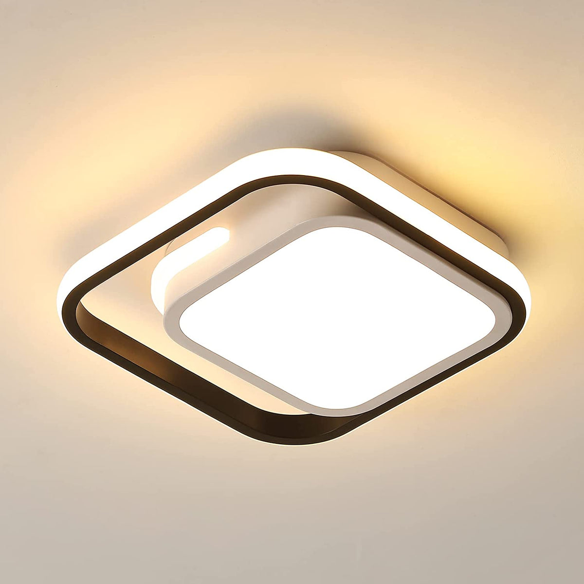 Lámpara de techo LED cuadrada, lámpara de techo moderna blanca de 29 W, lámpara de techo de metal acrílico de 3000 K, adecuada para baño, cocina, sala de estar, dormitorio