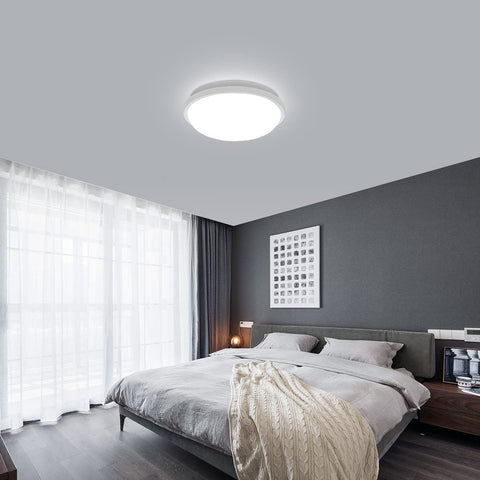Lámpara de Techo LED Redonda, Lámpara de Techo para Baño, IP54 Impermeable 6500K Blanco Frío, Lámpara de Techo Moderna para Baño Dormitorio Cocina Sala de Estar Balcón 20W Diámetro 22cm
