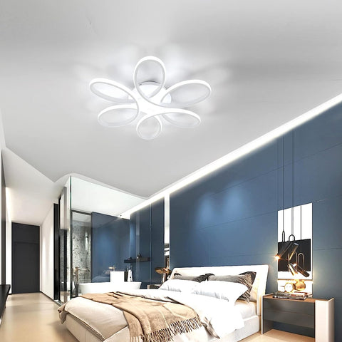 Plafonnier LED Design moderne Forme de fleur créative Lampe de Plafond