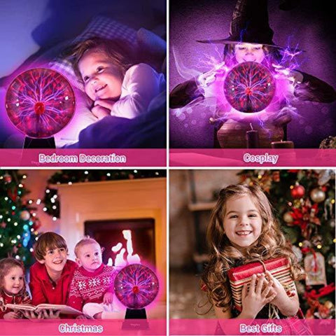 Bola de plasma de 5 pulgadas, luz de bola de plasma sensible al tacto y al sonido USB, luz de bola de plasma, lámpara de bola mágica para decoraciones, niños, dormitorio, regalos de Navidad