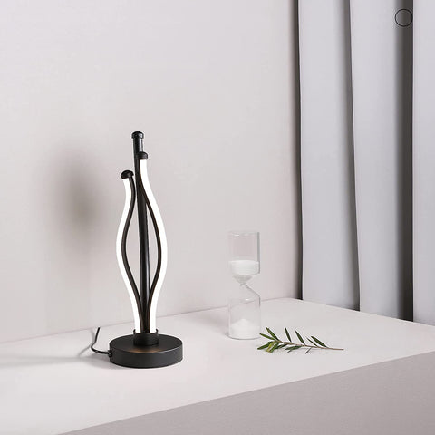 Lámpara de escritorio LED, lámpara de lectura curva de luz cálida con cable de conexión, lámpara de noche moderna para sala de estar, habitación de invitados, decoración de mesa de tocador