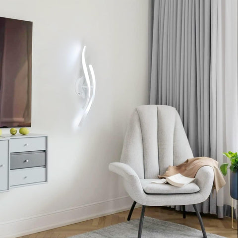 Lámpara de techo LED de diseño moderno, lámpara de techo con forma de onda de 6000K, color blanco frío, para sala de estar, dormitorio, comedor, oficina, color blanco